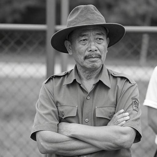 Vintage Portrait of Asian Park Ranger