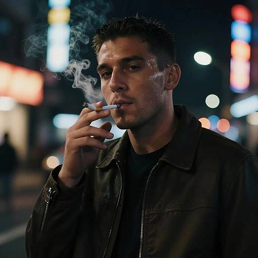 Cinematic Portrait of Confident Smoker