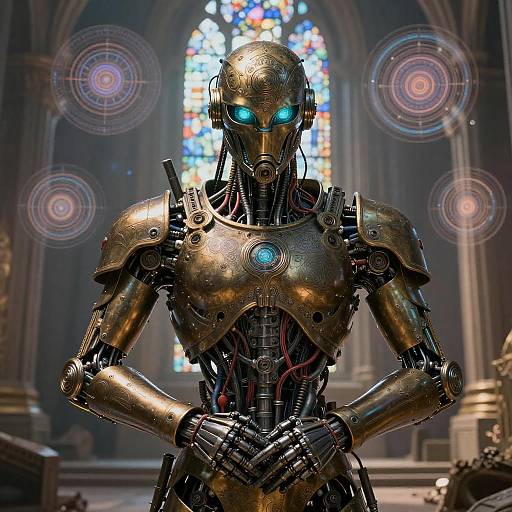 Cinematic Cybernetic Paladin in Detail