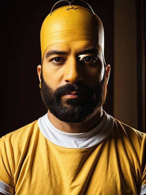 Man in Realistic Homer Simpson Costume