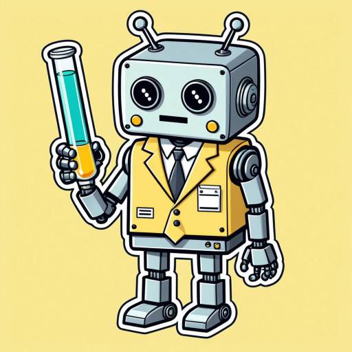 Kawaii Robot Scientist Sticker