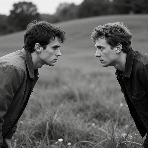 Intense Black-and-White Portrait in Nature