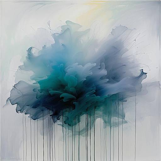 Abstract Blue and Gray Anxiety Representation