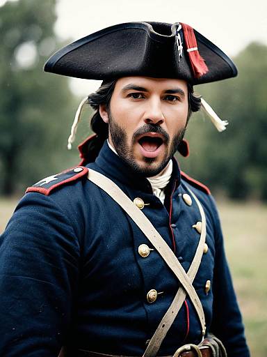 Realistic American Revolution Soldier Portrait