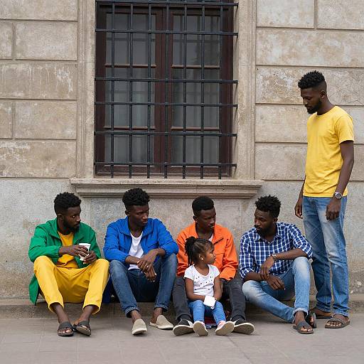 Casual Gathering Outside a Building