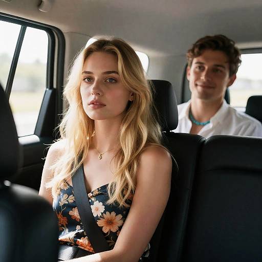 Candid Backseat Moment in Sunlight