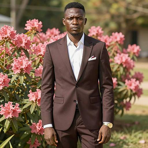 Elegant Igbo Man Among Vibrant Flowers