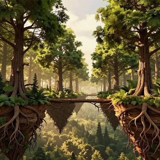 Surreal Inverted Forest Ecosystem