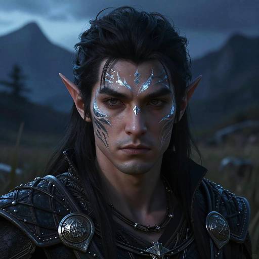 Half-Elf Druid in Twilight Meadow