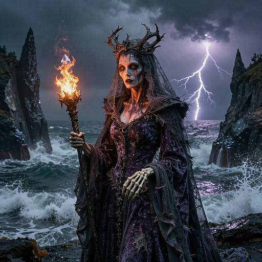 Lich Queen's Spectacle: A Dramatic Portrait