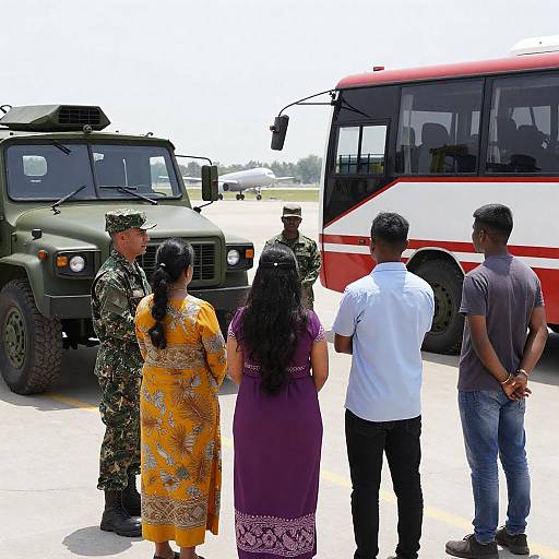 Military Briefing on Sunny Airstrip