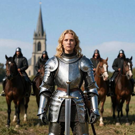 Blonde Warrior in Silver Armor