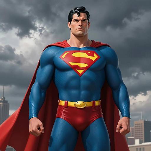 Classic Superman Standing Heroically
