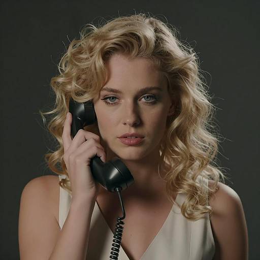 Blonde Woman with Telephone Receiver