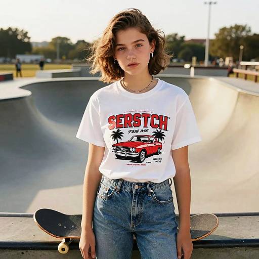 Teen Girl Drop Fade in Skate Park