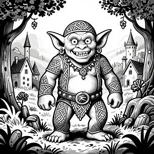 Detailed Celtic Troll Illustration