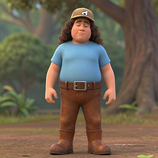 Plus Size Male Character Outdoors