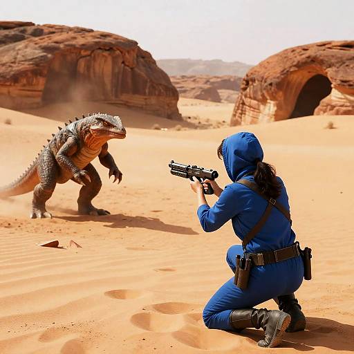 Dramatic Desert Showdown in Blue