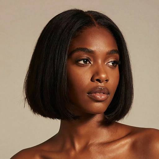 Elegant Blunt Bob on Black Woman