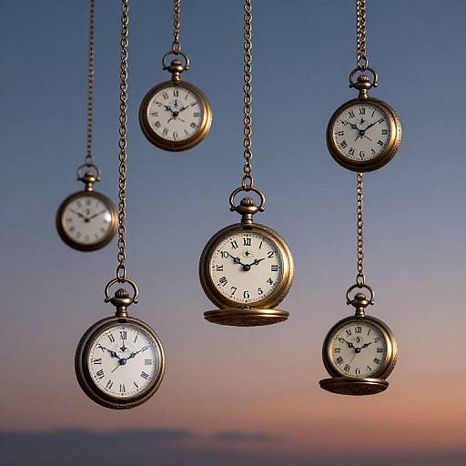 Celestial Ballet of Antique Pocket Watches
