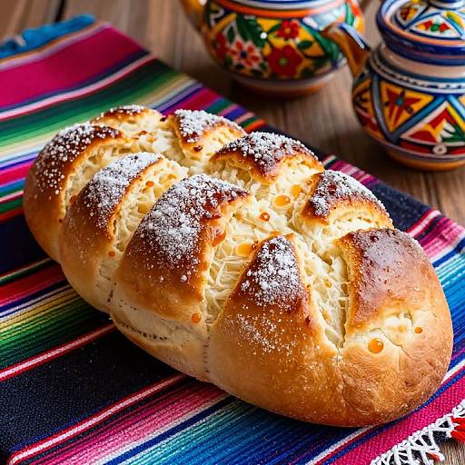 Traditional Mexican Concha Bread Display