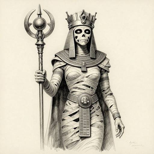 Undead Mummy Queen Pencil Sketch