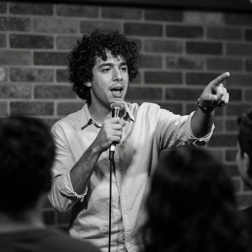Expressive Male Singer in Black-and-White
