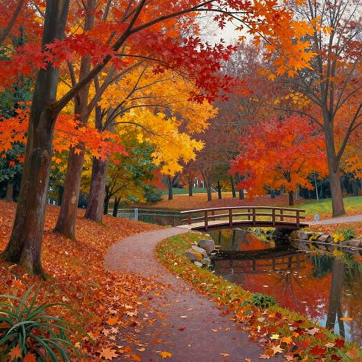 Impressionist Autumn Park Landscape
