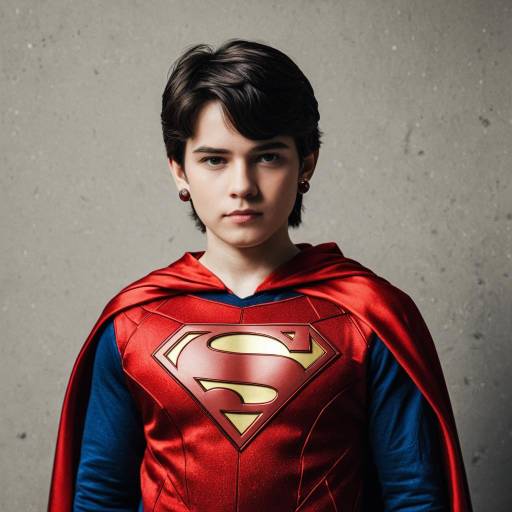 Dynamic Superhero Boy in Red Cape