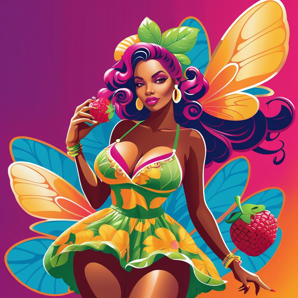 Vibrant Hip-Hop Butterfly Character Illustration