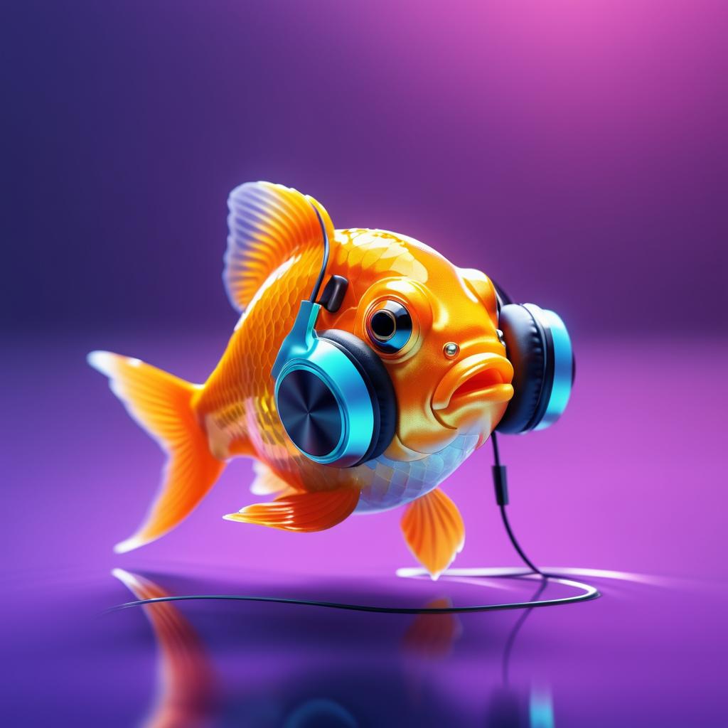 Goldfish with Headphones in UHD