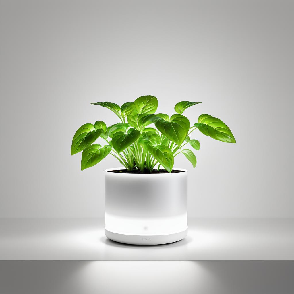 Matte Basil Plant in Transparent Pot