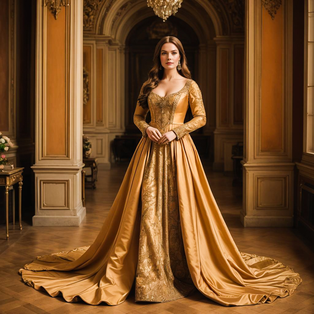 Regal Duchess in Luxurious Renaissance Attire