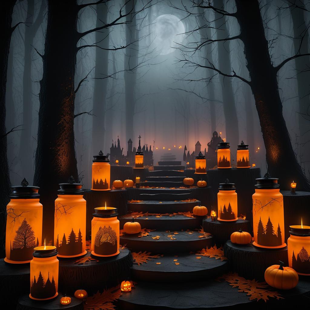 Eerie Gothic Halloween Forest Scene