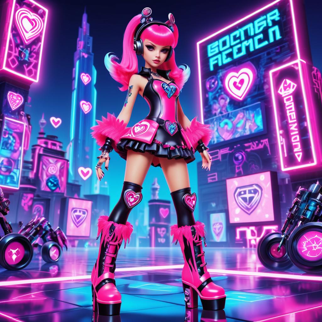 Futuristic Monster High Gamer Girl