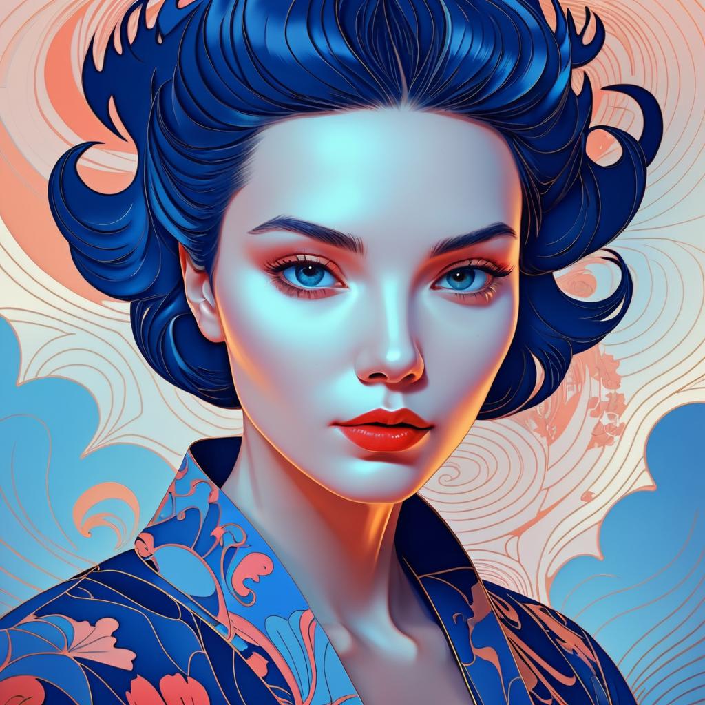 Woman's Face Inspired by James Jean Style