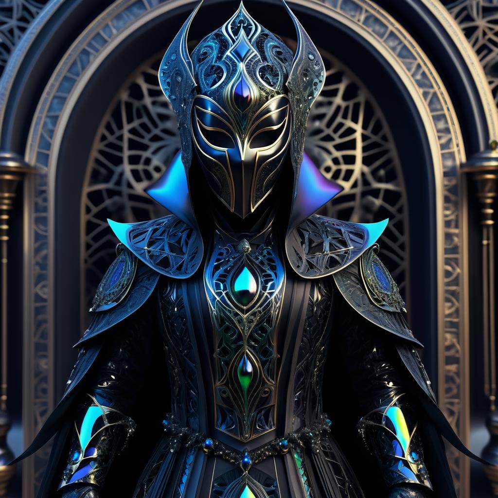 Mysterious Alien Assassin in Ornate Mask