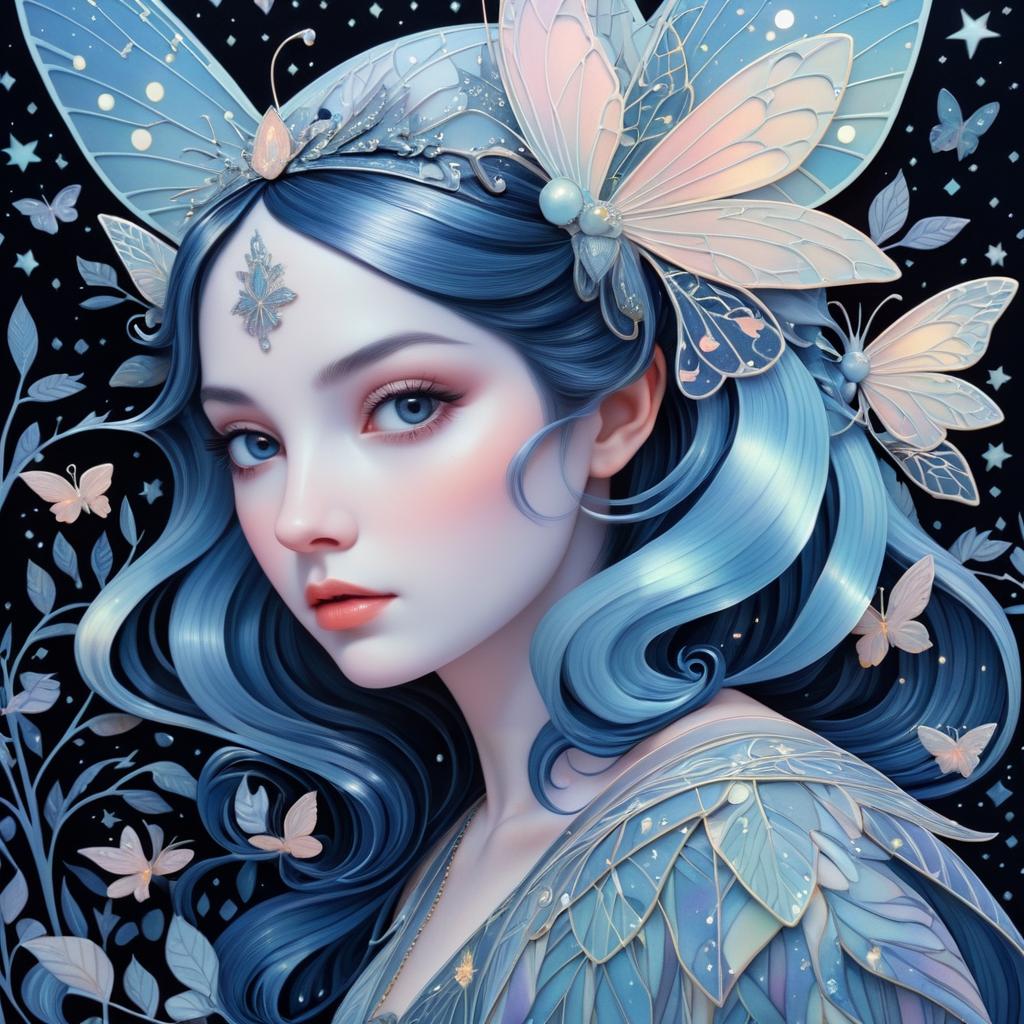 Enchanting Night Fairy with Insects