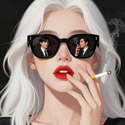 Stylish Woman with Intriguing Sunglasses