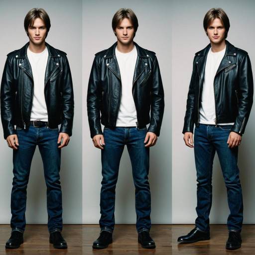Young Man in Leather Jacket and Jeans