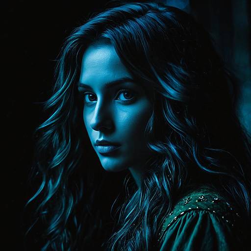 Mysterious Elf Portrait with Glowing Eyes