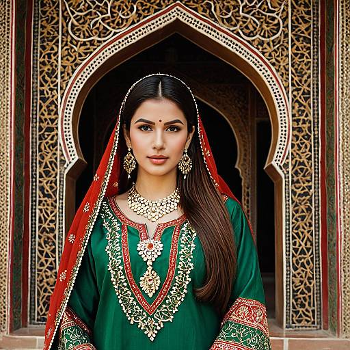 Young Woman in Traditional Pakistani Attire