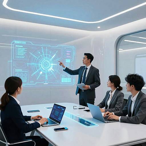 Futuristic High-Tech Business Meeting