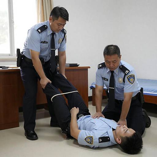 Intense Scene: Police Restraining Subject