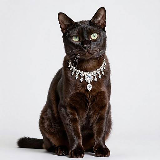 Aphrodite Giant Cat with Diamond Necklace