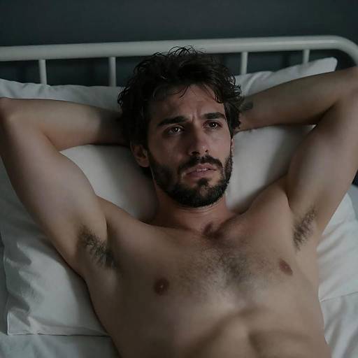 Intense Portrait of a Shirtless Man