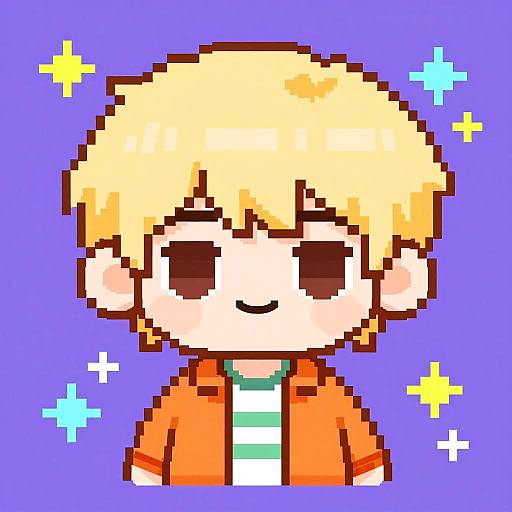 Cute Chibi Pixel Art Poster