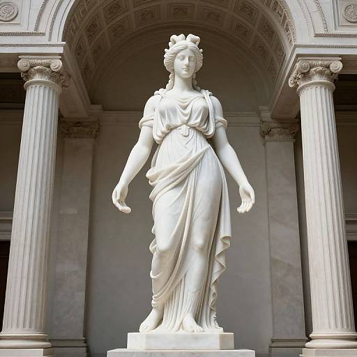 Futuristic Marble Caryatid Statue