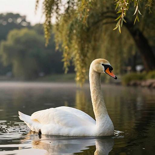 Elegant Swan on Serene Lake