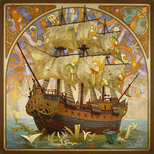 Whimsical Pirate Galleon Island